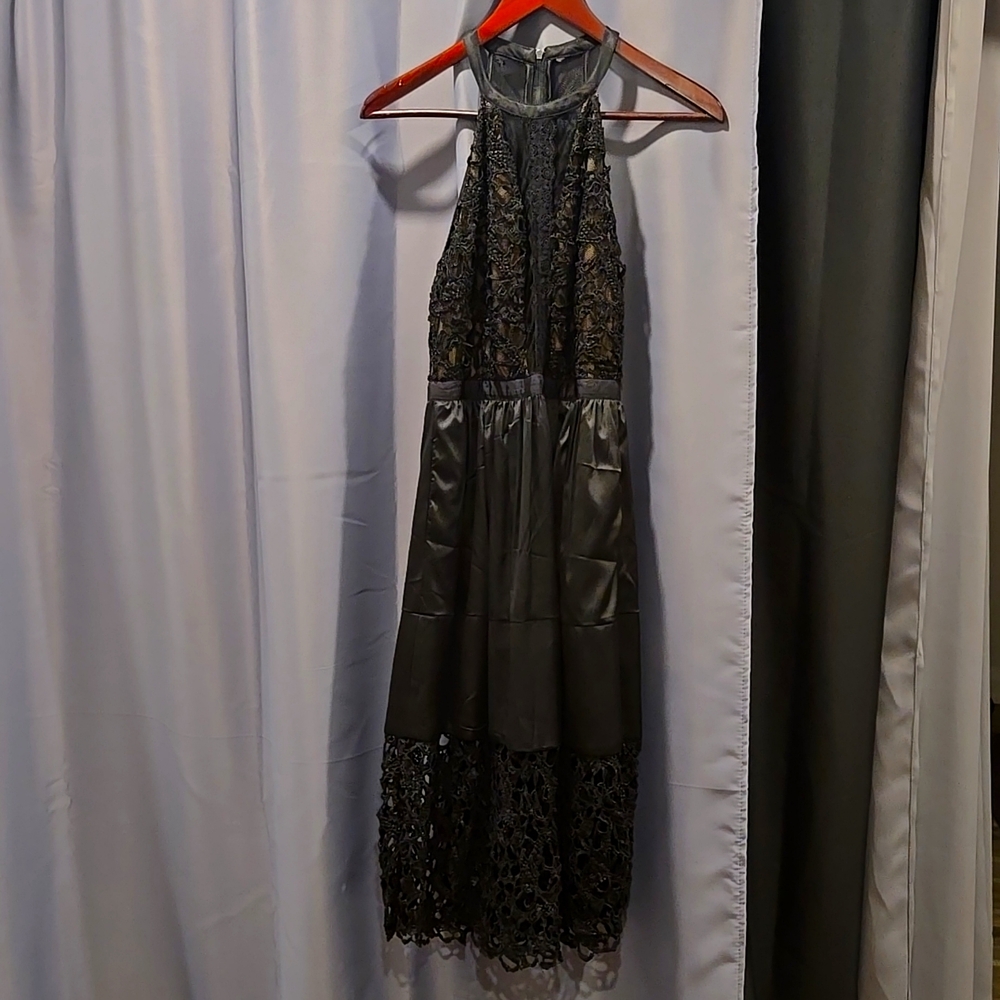 Black midi dress.